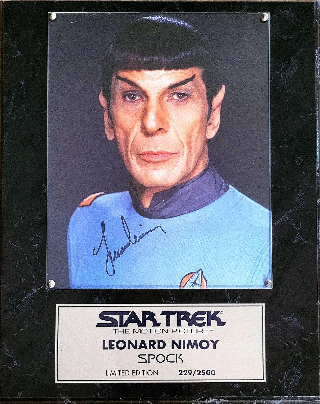 Autogramm Leonard Nimoy (Star Trek) Plaque - Limitierte Edition