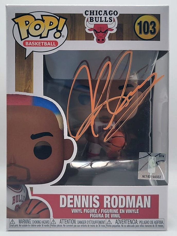 Dennis Rodman signierte Chicago Bulls #103 Funko Pop! Vinyl Figur (PIA)