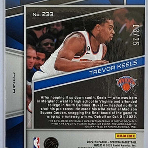 Trevor Keels - 2022/23 Panini Spectra - Rookie Card - Auto - Patch /25