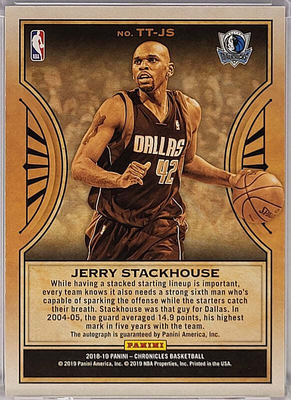 Jerry Stackhouse - 2018/19 Panini Chronicles - on card Auto