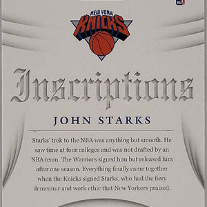 John Starks - 2012/13 Panini Immaculate Inscriptions - on card Auto /99