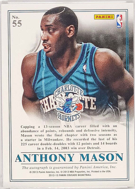 Anthony Mason (+) - 2012/13 Panini Crusade - Auto