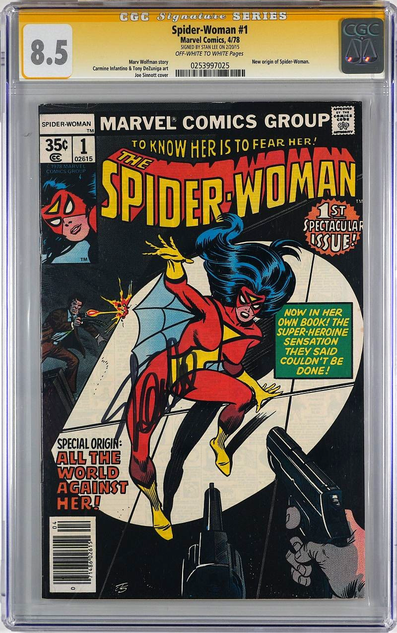 Spider-Woman #1 (1978) CGC SS 8.5 signierter Comic Stan Lee