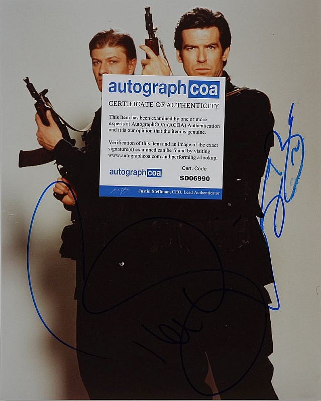 Brosnan & Bean (James Bond) 20x25 cm Autogramm mit COA (ACOA)