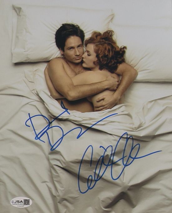David Duchovny & Gillian Anderson (Akte X) 20x25 Autogramm mit COA (JSA)