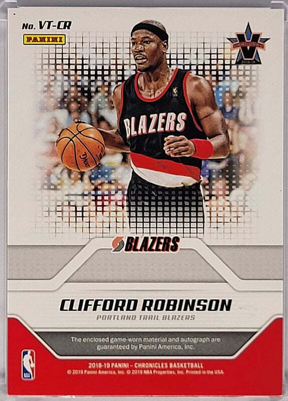 Clifford Robinson (+) - 2018/19 Panini - Game worn Patch - on card Auto /99