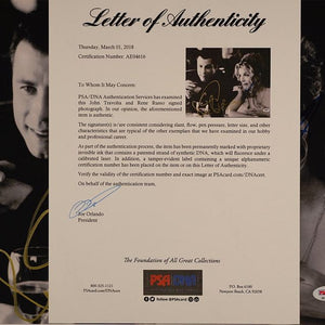 John Travolta & Rene Russo (Get Shorty) 28x36 cm Autogramm mit COA (PSA/DNA)