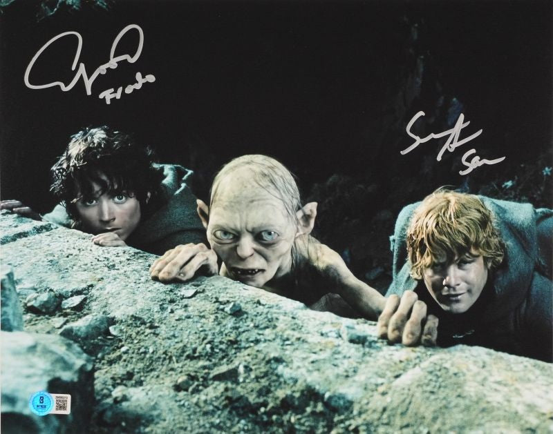 Elijah Wood & Sean Astin (Herr der Ringe) 28x36 cm Autogramm mit COA (Beckett)