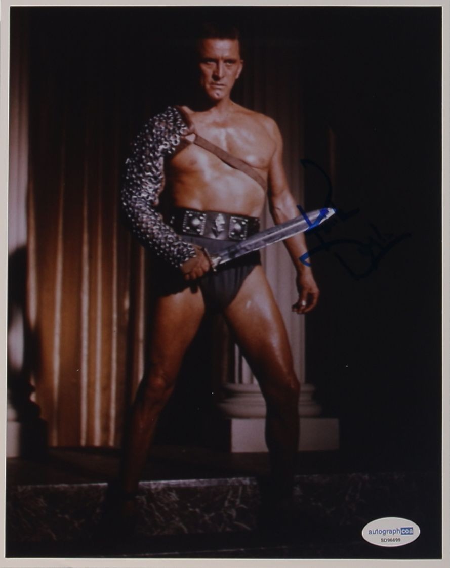 Kirk Douglas (Spartacus) 20 x 25 cm Autogramm mit COA (ACOA)