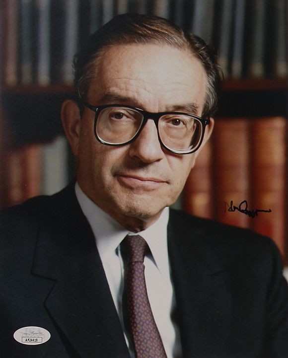 Alan Greenspan (ehem. Fed Vorsitzender) 20 x 25 cm Autogramm mit COA (JSA)