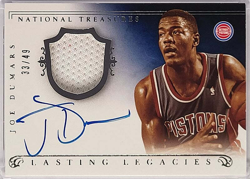 Joe Dumars - 2013/14 Panini Nat. Treasures - game worn Patch - on card Auto /49