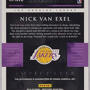 Nick van Exel - 2019/20 Panini Impeccable - on card Auto /25