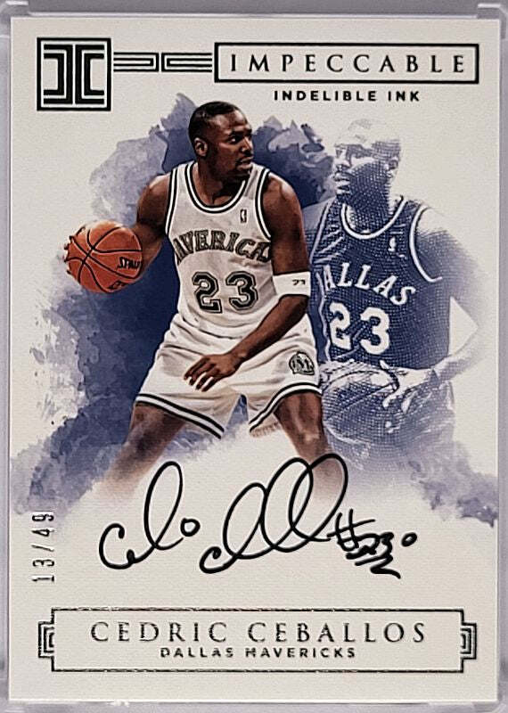 Cedric Ceballos - 2016/17 Panini Impeccable - on card Auto /49