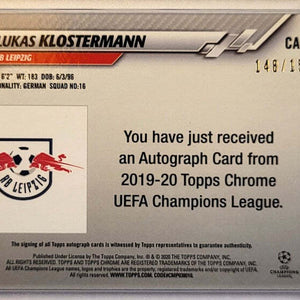 Lukas Klostermann - 2019/20 - Topps Champions League - Auto /150