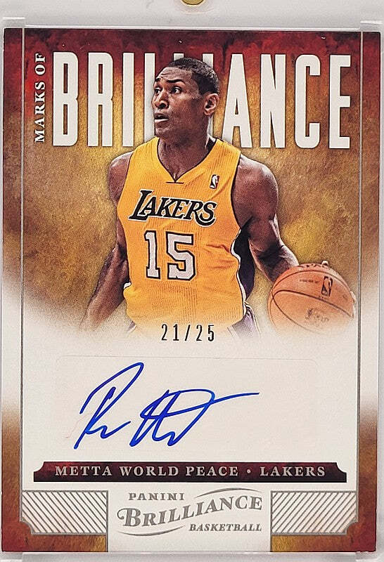 Ron Artest (Metta World Peace) - 2012/13 Panini Brilliance - Auto /25