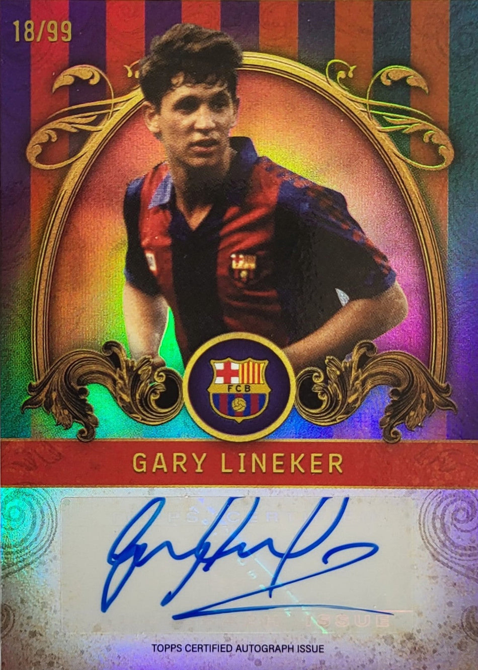 Gary Lineker - 2024/24 - Panini FC Barcelona Team Set - Auto /99