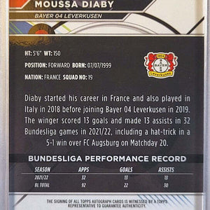 Moussa Diaby - 2023/24 - Topps Finest - Auto