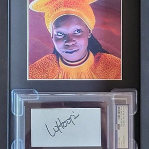Whoopi Goldberg Autogramm – Guinan / Star Trek – Cut Signatur PSA Slab im Rahmen