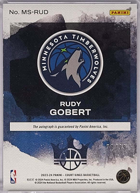 Rudy Gobert - 2023/24 Panini Court Kings - Auto /99