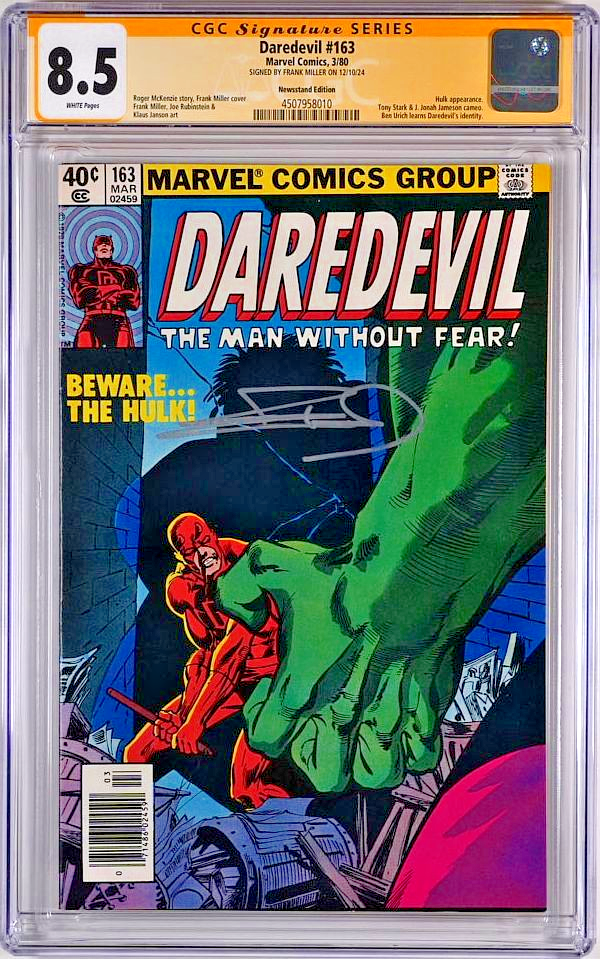 Daredevil #163 (1980) CGC SS 8.5 signierter Comic Frank Miller