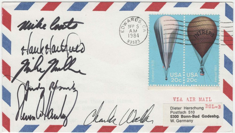 STS-41 - signiert von Judy Resnik (Challenger Katastrophe) und Crew