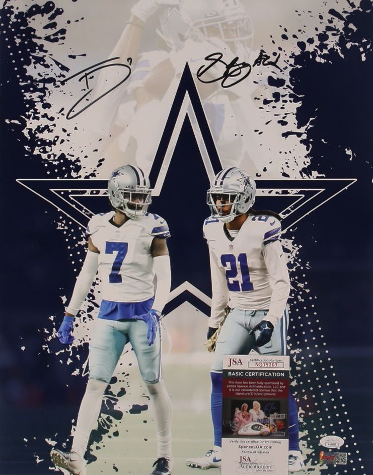 Trevon Diggs & Stephon Gilmore (Dallas Cowboys) 40 x 50 cm Autogramm & COA (JSA)