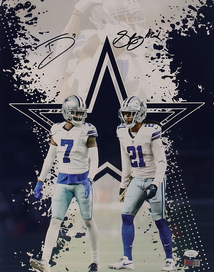 Trevon Diggs & Stephon Gilmore (Dallas Cowboys) 40 x 50 cm Autogramm & COA (JSA)