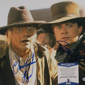 Michael J. Fox & C. Lloyd (Back to the Future) 28x36 cm Autogramm COA (Beckett)