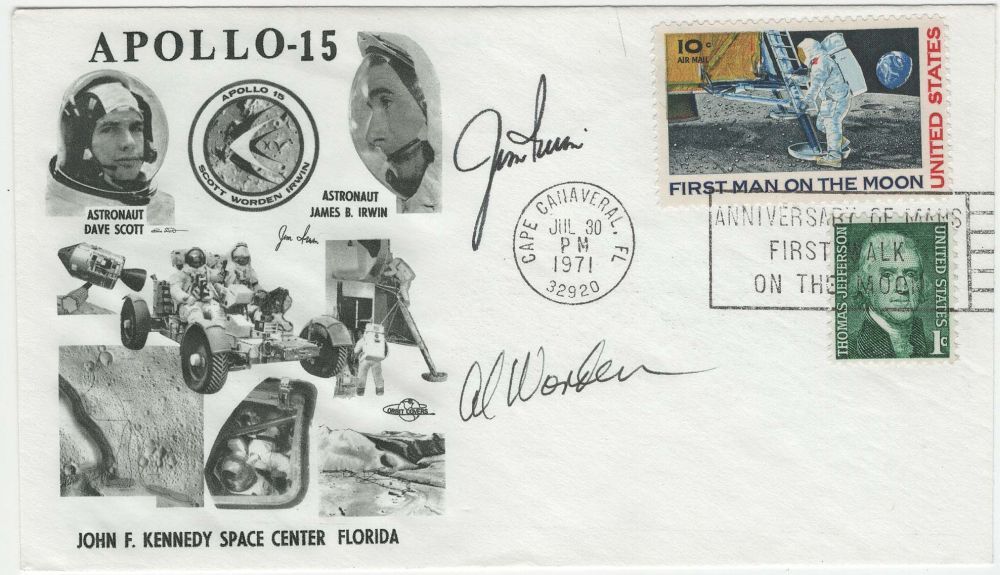 Apollo 15 - signiert Jim Irwin (+) und Alfred Worden (+)