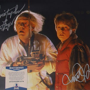 Michael J. Fox & C. Lloyd (Back to the Future) 28x36 cm Autogramm COA (Beckett)