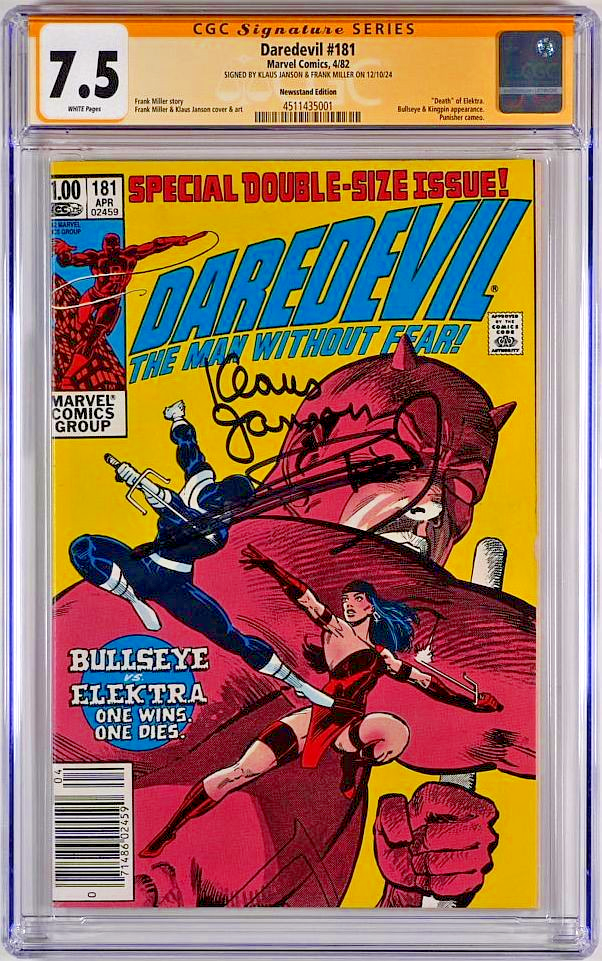 Daredevil #181 (1982) CGC SS 7.5 signierter Comic Frank Miller & Klaus Janson