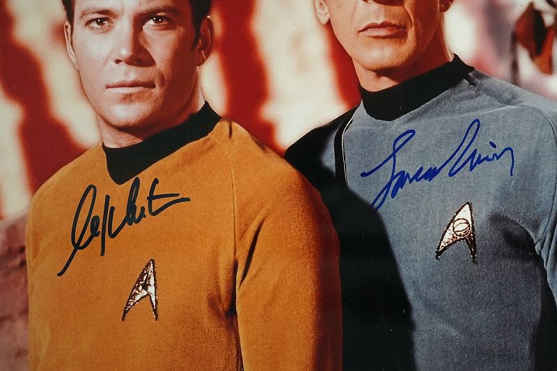 William Shatner & Leonard Nimoy Star Trek 40x50 cm Autogramm COA (JSA)