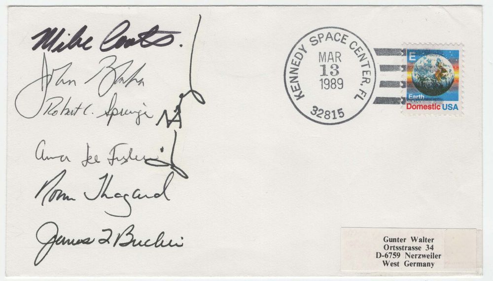 STS-29 - signiert Coats, Blaha, Springer, Thagard, Buchli, Bagian, Thagard, Lee