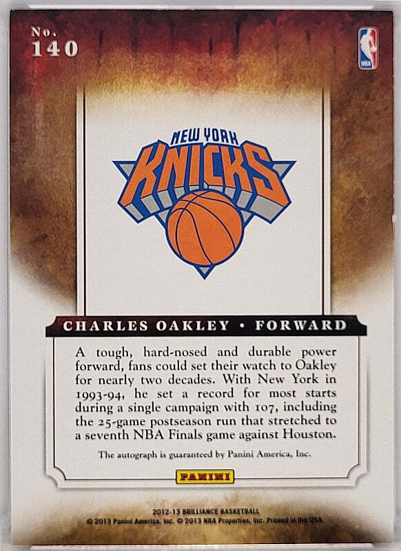 Charles Oakley - 2012/13 Panini Brilliance - Auto /199