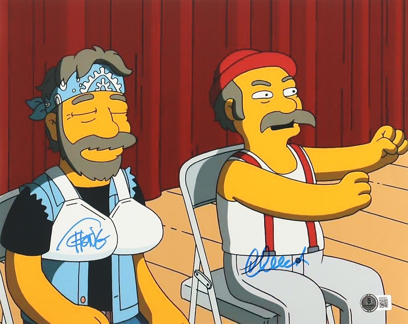Cheech & Chong Autogramm – signiertes 28 x 35 cm Simpsons Foto  - COA Beckett