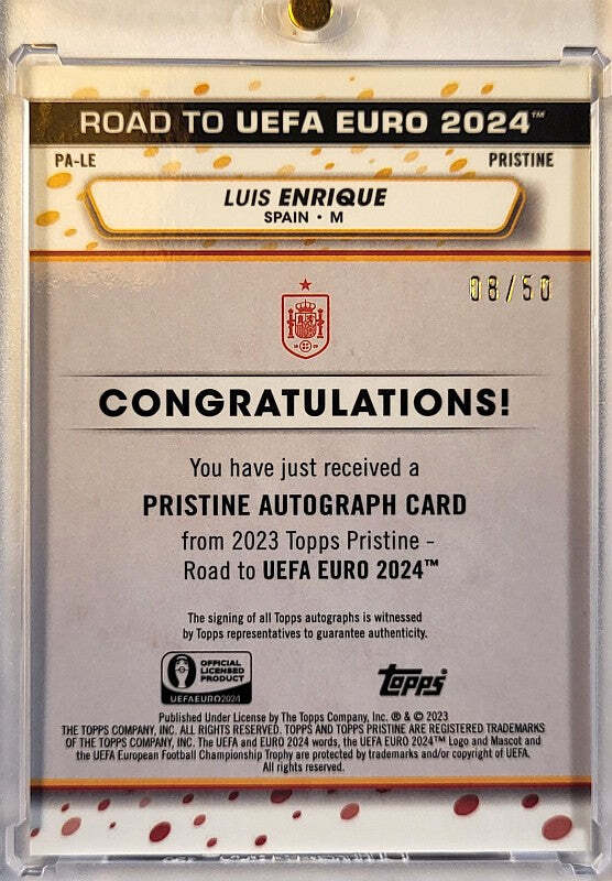 Luis Enrique - 2023 - Topps Road to UEFA Euro 2024 - Auto /50