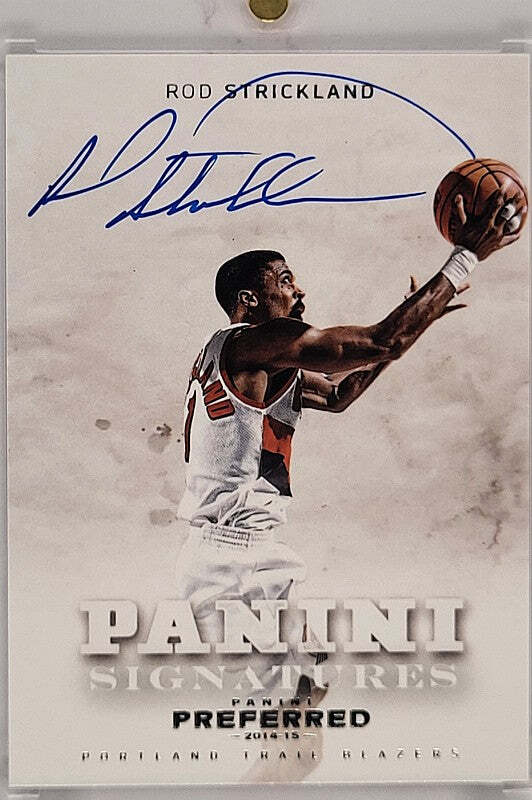 Rod Strickland - 2014/15 Panini Preferred - on card Auto /75