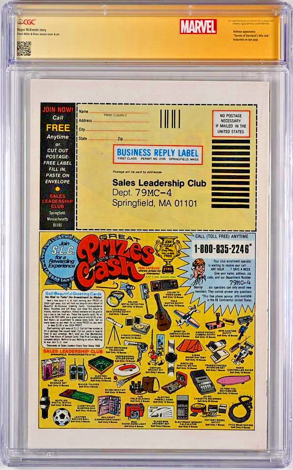 Daredevil #159 (1979) CGC SS 9.4 signierter Comic Frank Miller & Klaus Janson