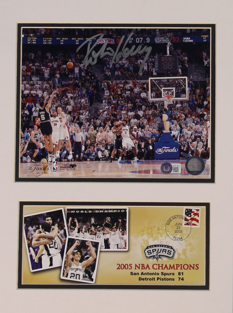 Robert Horry – Autogramm  im 30x40 cm Passepartout San Antonio mit COA (Beckett)