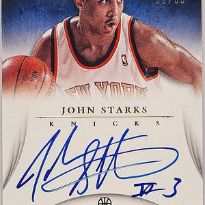 John Starks - 2012/13 Panini Immaculate Inscriptions - on card Auto /99