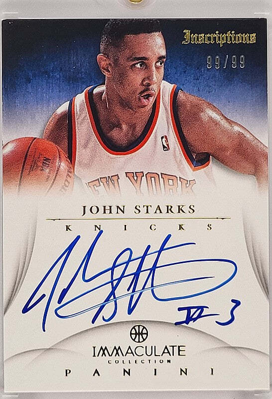 John Starks - 2012/13 Panini Immaculate Inscriptions - on card Auto /99