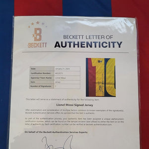 Lionel Messi - signiertes Barcelona Trikot mit COA & LOA (Beckett)