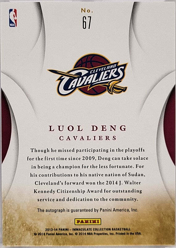 Luol Deng - 2013/14 Panini Immaculate - Auto /99