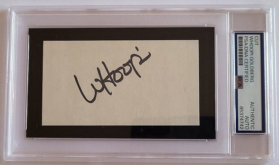 Whoopi Goldberg Autogramm – Guinan / Star Trek – Cut Signatur PSA Slab im Rahmen