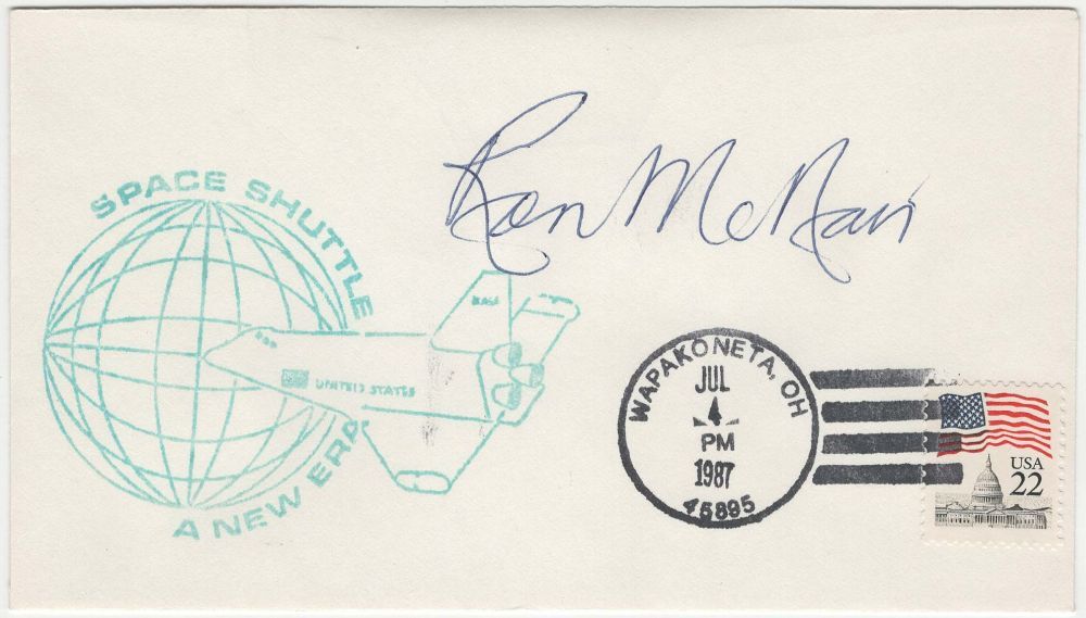 signierter Briefumschlag Ron McNair (+) - Challenger Katastrophe 1986