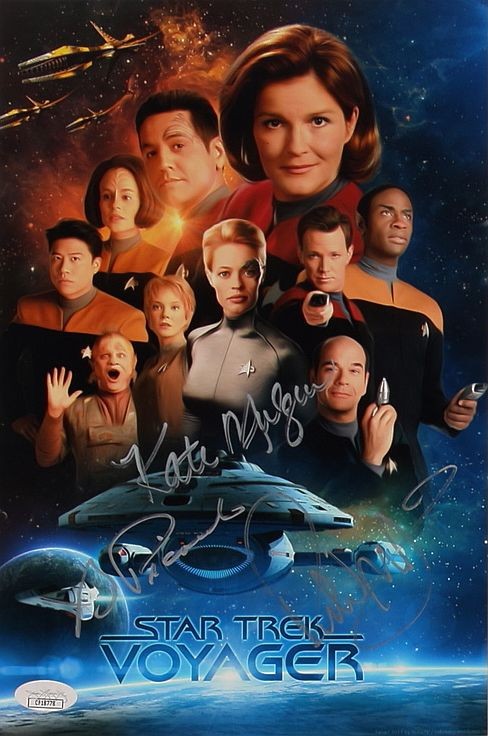 Star Trek Voyager CAST - 20x30 cm Autogramm mit COA (JSA)