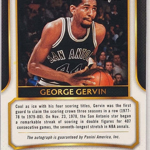 George Gervin - 2014/15 Panini Select - on card Auto /149