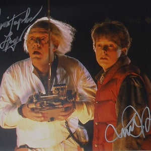 Michael J. Fox & C. Lloyd (Back to the Future) 28x36 cm Autogramm COA (Beckett)