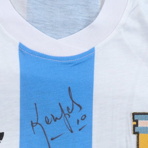 Mario Kempes Autogramm - signiertes Jersey mit COA (JSA)