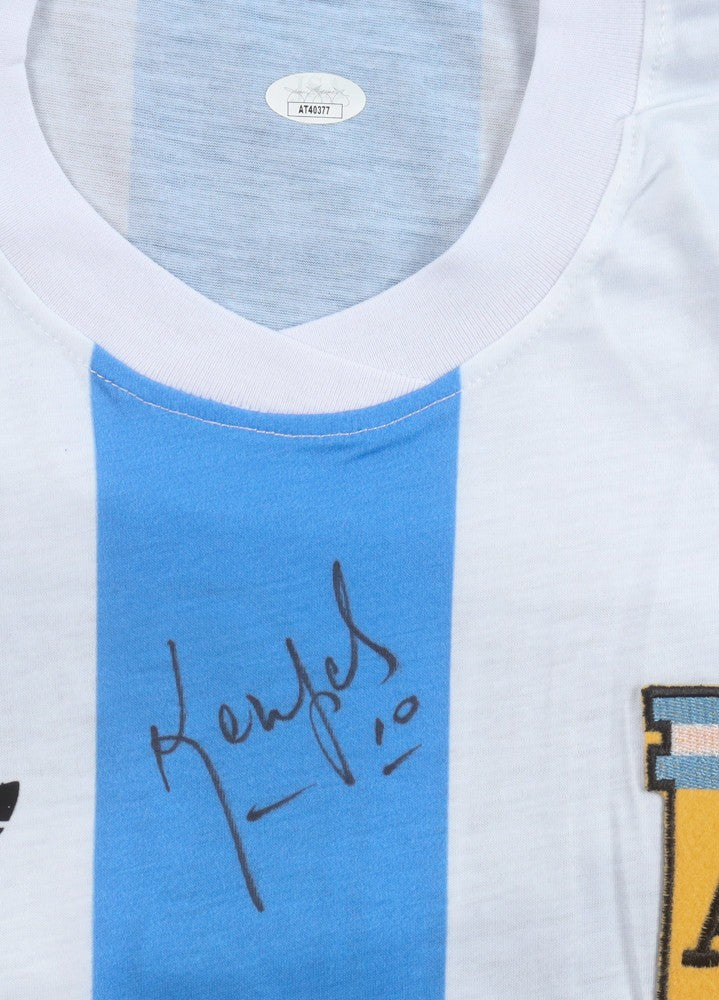 Mario Kempes Autogramm - signiertes Jersey mit COA (JSA)